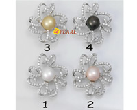 10-10.5mm 925 silver freshwater bread pearl flower pendant