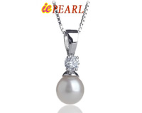 wholesale round AAA freshwater pearl 925 silver pendants