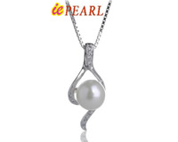 wholesale 925 silver round AAA freshwater pearl pendants