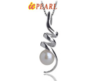 wholesale round AAA freshwater pearl 925 silver pendants