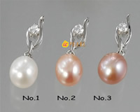 wavy 925 sterling mountings pearl dangling pendant