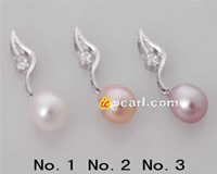 dancing 925 sterling pendants dangling big pearl