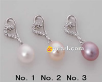 zirconite 925 sterling silver heart rice pearl pendant