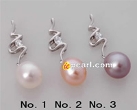 925 sterling silver pendant mounting dangling big rice pearls