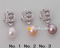 Letter "E" lozenge 925 silver pendant with rice pearl