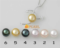 10-10.5mm button pearl 925 silver pendant