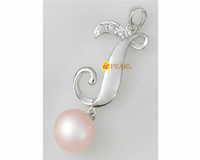 10-11mm round pearl 925 silver letter pendant wholesale