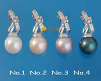 9.5-10mm round pearl stylish 10*15mm silver pendant