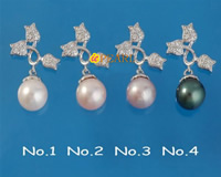 10-11mm round pearl flower pendant in 925 silver