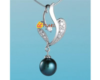 sterling silver 11-12mm freshwater round pearl pendants