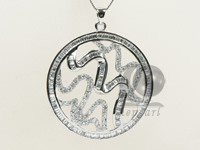 42*50mm sterling silver rhodium plated pendant wholesale