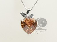 apple shape 18*25mm sterling silver rhodium plated pendant