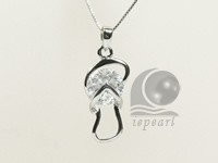 shoe shape 12*30mm sterling silver rhodium plated pendant