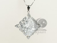 30*40mm sterling silver rhodium plated pendant