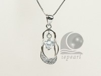 shoe shape 11*25mm sterling silver rhodium plated pendant