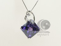 square 19*29mm sterling silver rhodium plated pendant wholesale