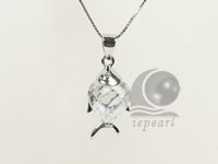 fish shape 10*23mm sterling silver rhodium plated pendant wholesale