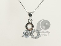 15*22mm sterling silver rhodium plated pendant wholesale