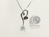 10*23mm sterling silver rhodium plated pendant
