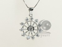 sky wheel shape 19*28mm sterling silver rhodium plated pendant