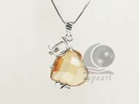 heart shape 16*26mm sterling silver rhodium plated pendant