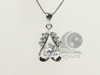 heart shape 12*20mm sterling silver rhodium plated pendant wholesale