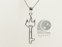 torch shape 12*40mm sterling silver rhodium plated pendant