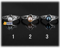 5-5.5mm freshwater pearl ring with sterling mounting