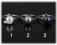 8-8.5mm freshwater pearl ring with sterling silver mounting, us
