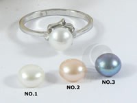 8-8.5mm freshwater pearl sterling silver mounting rings, us size