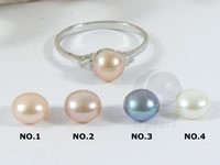 7.5-8mm freshwater pearl sterling silver mounting rings, us size