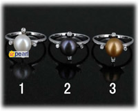 7.5-8mm freshwater pearl sterling silver mounting rings, us size