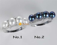 6-6.5mm genuine freshwater pearl 925 silver rings