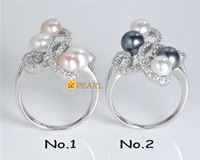 5-5.5mm & 5.5-6mm freshwater pearl sterling silver rings