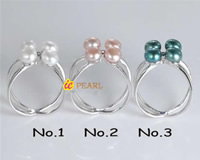 5.5-6mm mabe pearl 925 silver with cross-circled rings