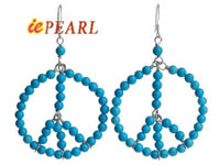 4mm blue turquoise dangling earrings wholesale online
