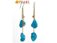 blue turquoise beads dangling earrings wholesale online