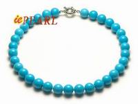 12mm blue round Turquoise necklace wholesale online
