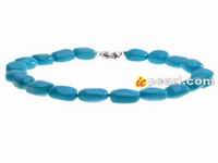 15*18mm blue oblong snowflake Turquoise necklace wholesale