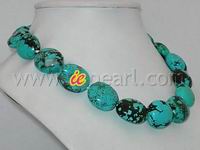 20*21mm oval turquoise necklace with a moonlight clasp
