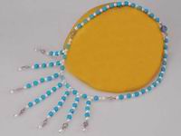 Blue turquoise beaded necklace with freshwater pearl
