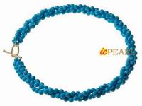 vermeil toggle connect twisted 6mm turquoise necklace