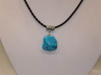 Wholesale turquoise beads pendant with leather chain online