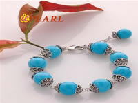 wholesale blue turquoise vintage style bead bracelet Pearls