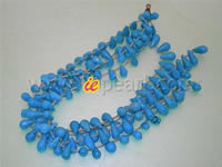 blue side-drilled tear-drop turquoise strands wholesale online