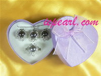 9-9.5mm black pearl necklace set wholesale