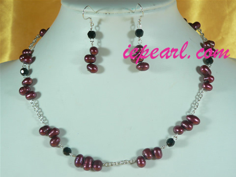 red rice shaped pearl necklace set wholesale