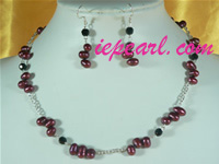 red rice shaped pearl necklace set wholesale