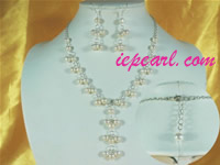 7-8mm white potato pearl necklace set on sale