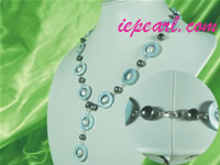 shell jewelry and nugget pearl necklace set